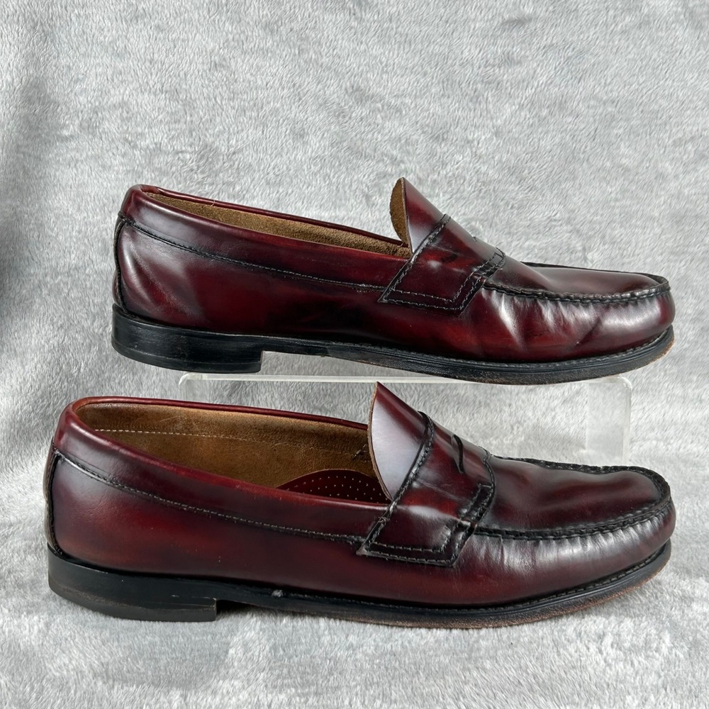 GH Bass Weejuns Mens 11 E Burgundy Leather Penny Loafers Beefroll Slip On Shoes